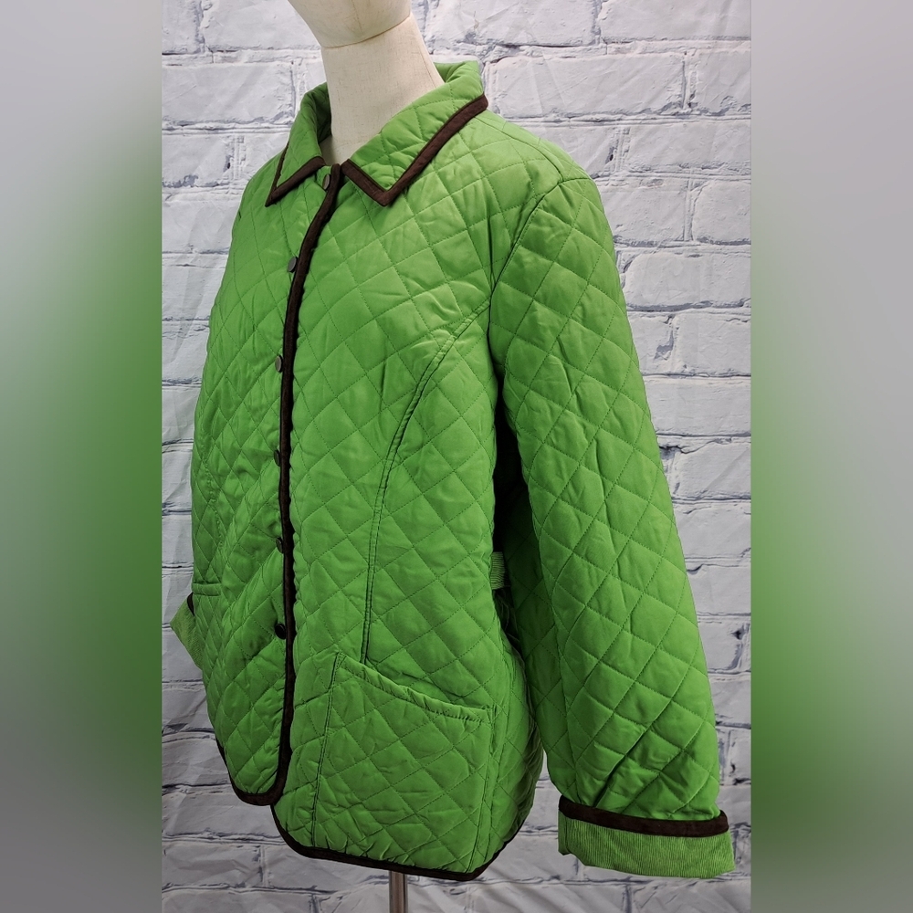 NWT Vintage 90s Joan Rivers Women's Quilted Jacket Coat Green Size XL - Picture 2 of 16